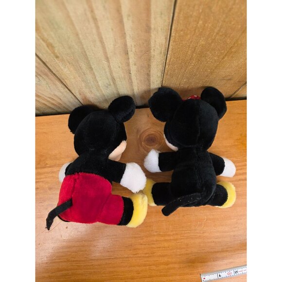 Vintage Mickey & Minnie Mouse Plush Dolls 6" Tall Collectible Disney Characters - Picture 3 of 4
